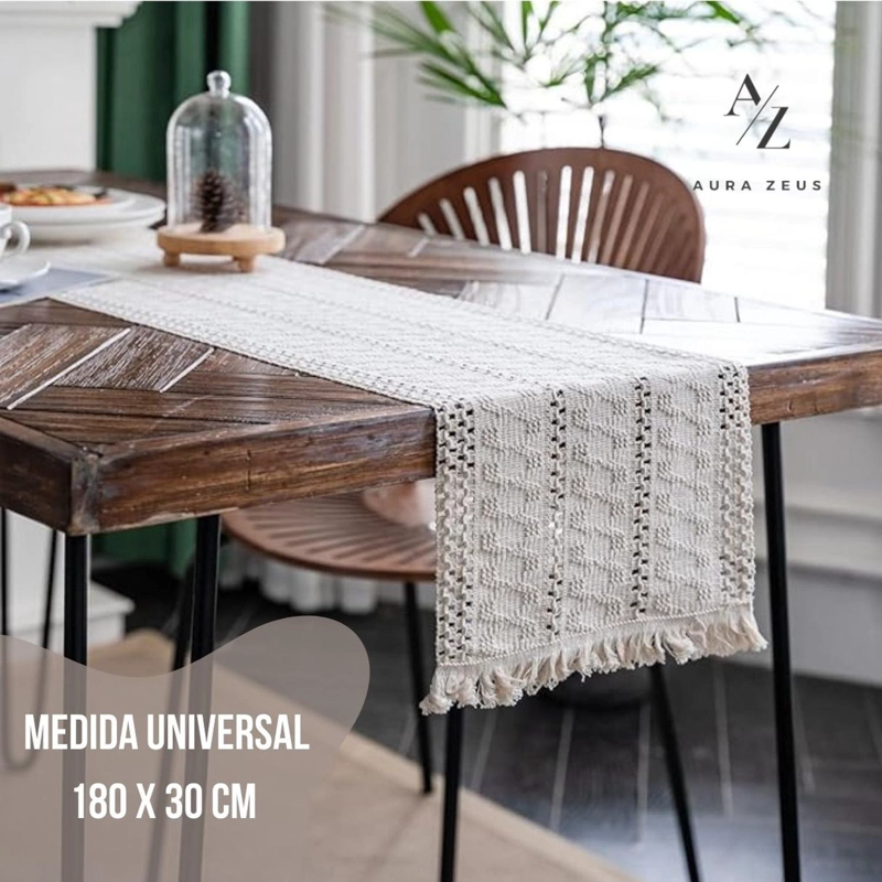 CAMINO DE MESA ALGODON YUTE ETNICO MANTEL DE CENTRO 180X30CM - 3
