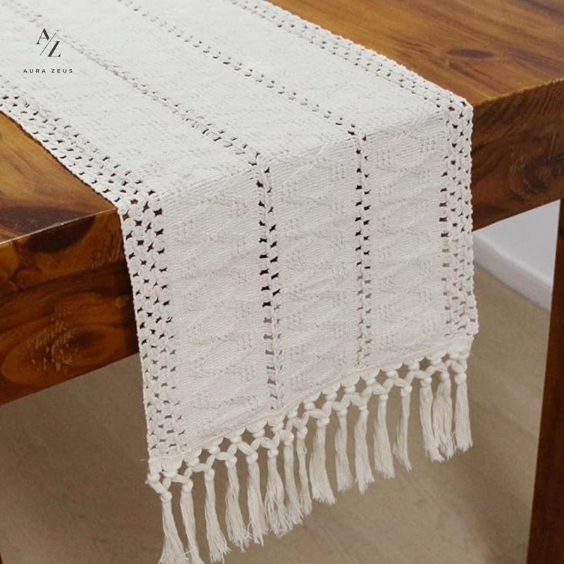 CAMINO DE MESA ALGODON YUTE ETNICO MANTEL DE CENTRO 180X30CM - 8