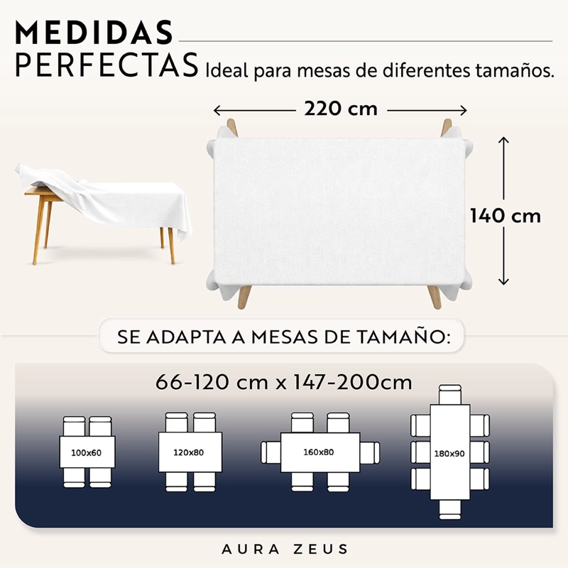 MANTEL RECTANGULAR ANTIMANCHAS 220 X 140 CM MESA COLORES - 3
