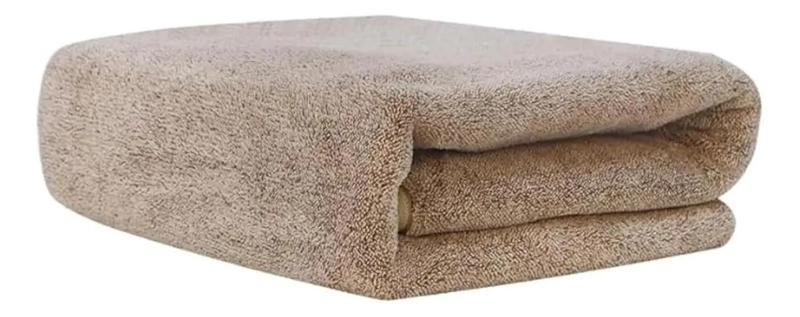 SET DE 2 TOALLAS GRANDE DE BANO TOALLON 100 X 140 CM MICROFIBRA BEIGE - 1