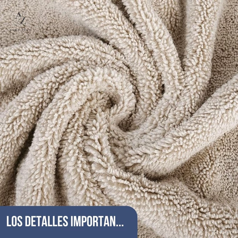 SET DE 2 TOALLAS GRANDE DE BANO TOALLON 100 X 140 CM MICROFIBRA BEIGE - 7