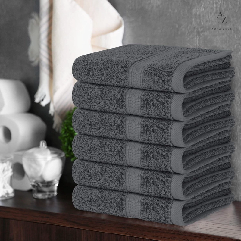 SET DE 4 TOALLAS DE BANO 140 X 70 CM ALGODON 500GR GRANDES GRIS - 7