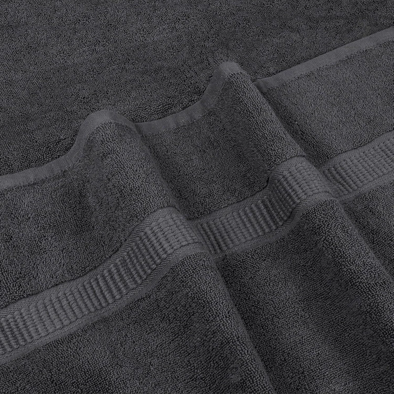 SET DE 4 TOALLAS DE BANO 140 X 70 CM ALGODON 500GR GRANDES GRIS - 9