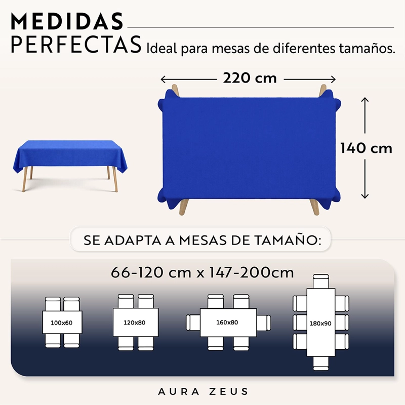 MANTEL RECTANGULAR ANTIMANCHAS 220 X 140 CM MESA COLORES - 3