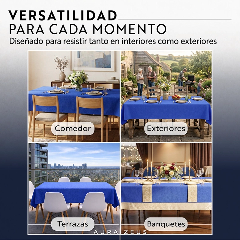 MANTEL RECTANGULAR ANTIMANCHAS 220 X 140 CM MESA COLORES - 6