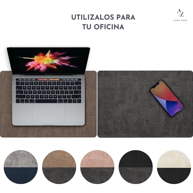 SET 4 INDIVIDUALES + 4 POSAVASOS IMPERMEABLES ANTIMANCHAS 2 EN 1 CAFE RECTANGULAR - 7
