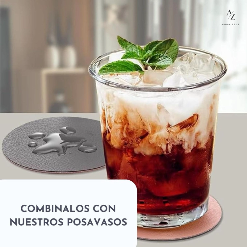 SET 4 INDIVIDUALES IMPERMEABLE ECOCUERO ANTIMANCHA 2 EN 1 - 7