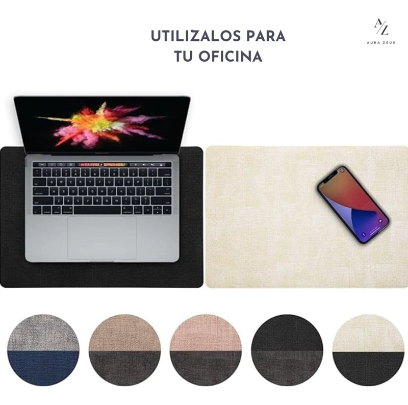 SET 4 INDIVIDUALES IMPERMEABLE ECOCUERO ANTIMANCHA 2 EN 1 - 8