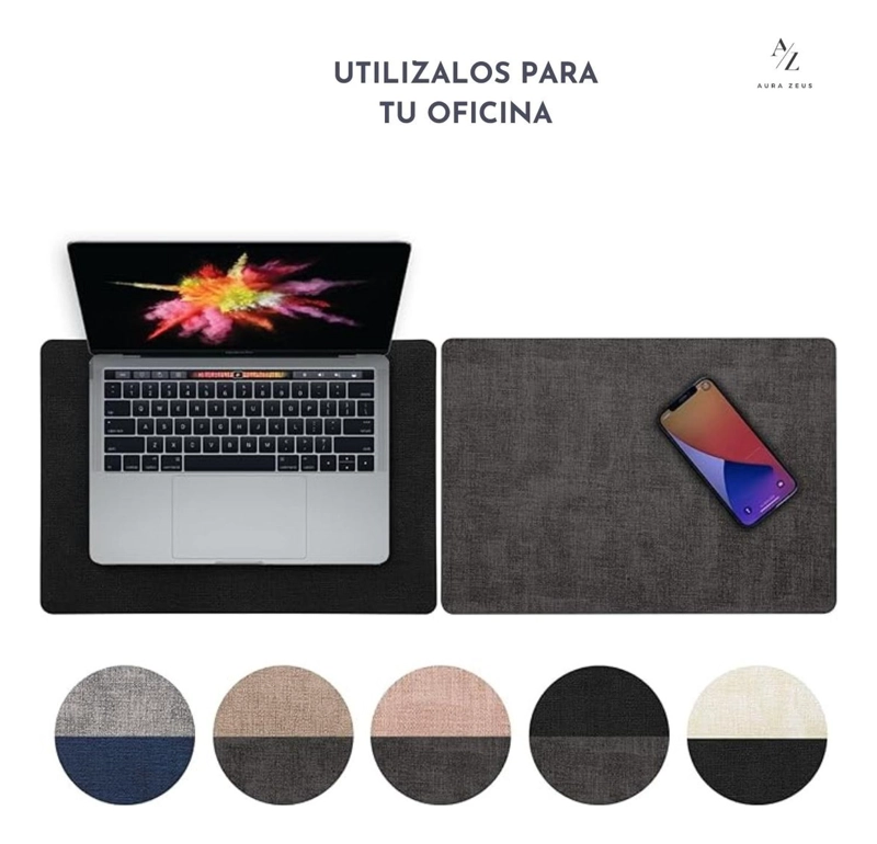 SET 4 POSAVASOS REDONDOS ANTIMANCHAS ECOCUERO MESA 2 EN 1 IR NEGRO - 8