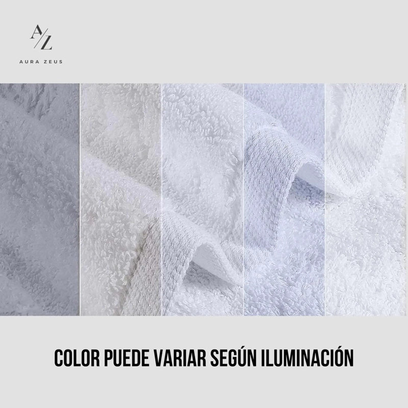 JUEGO DE 8 TOALLAS DE MANO 70 X 40 CM ALGODON 500G BANO SET BLANCO - 6