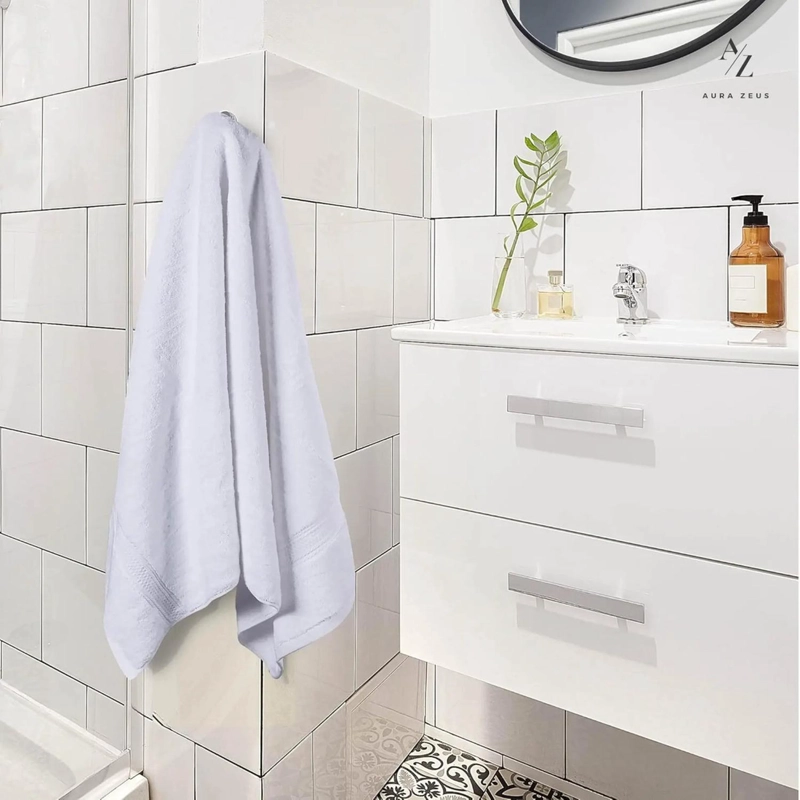 SET DE 4 TOALLAS DE BANO 140 X 70 CM ALGODON 500GR GRANDES NEGRO - 7