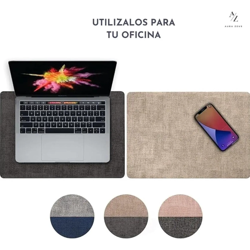 SET 4 INDIVIDUALES + 4 POSAVASOS IMPERMEABLES ANTIMANCHAS 2 EN 1 BEIGE RECTANGULAR - 7