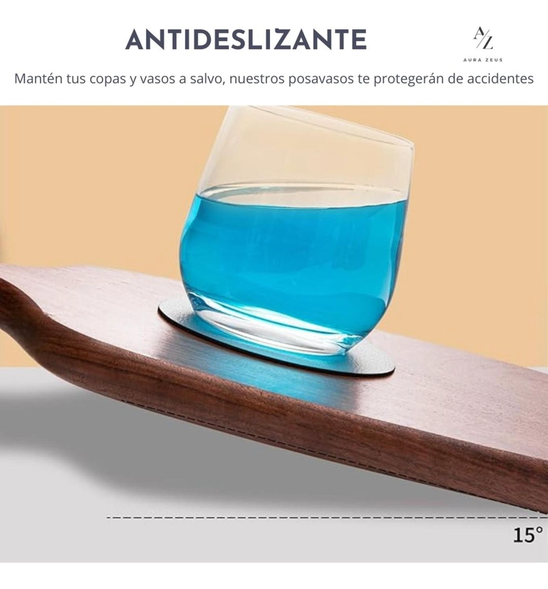 SET 4 POSAVASOS ECOCUERO ANTIMANCHAS IMPERMEABLES 2 EN 1 MULTICOLOR - 6