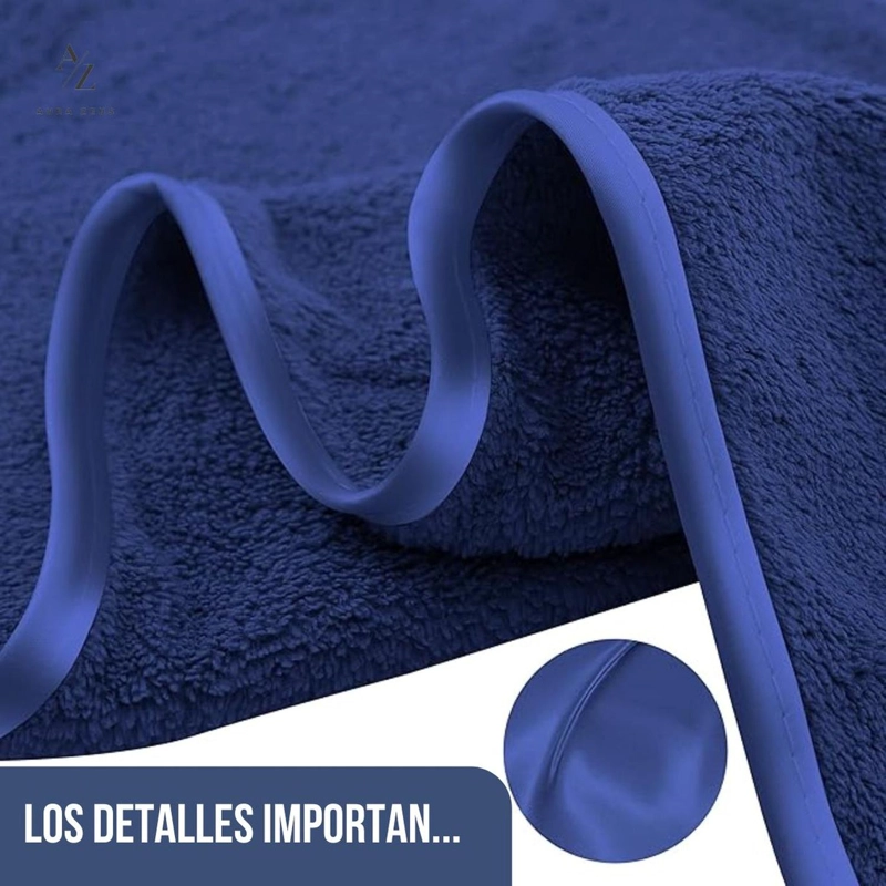 TOALLON GRANDE DE BANO 100 X 140 MICROFIBRA PLAYA MANO AZUL MARINO - 6