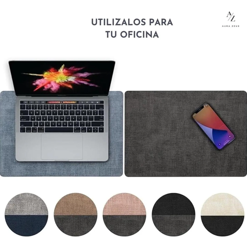SET 4 INDIVIDUALES + 4 POSAVASOS IMPERMEABLES ANTIMANCHAS 2 EN 1 NEGRO OVALADA - 7