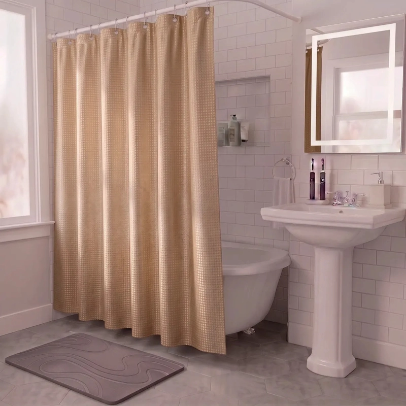 CORTINA DE BAÑO IMPERMEABLE TELA DUCHA + 12 GANCHO PREMIUM CASA NEROLA 180 X 180 CM - 10