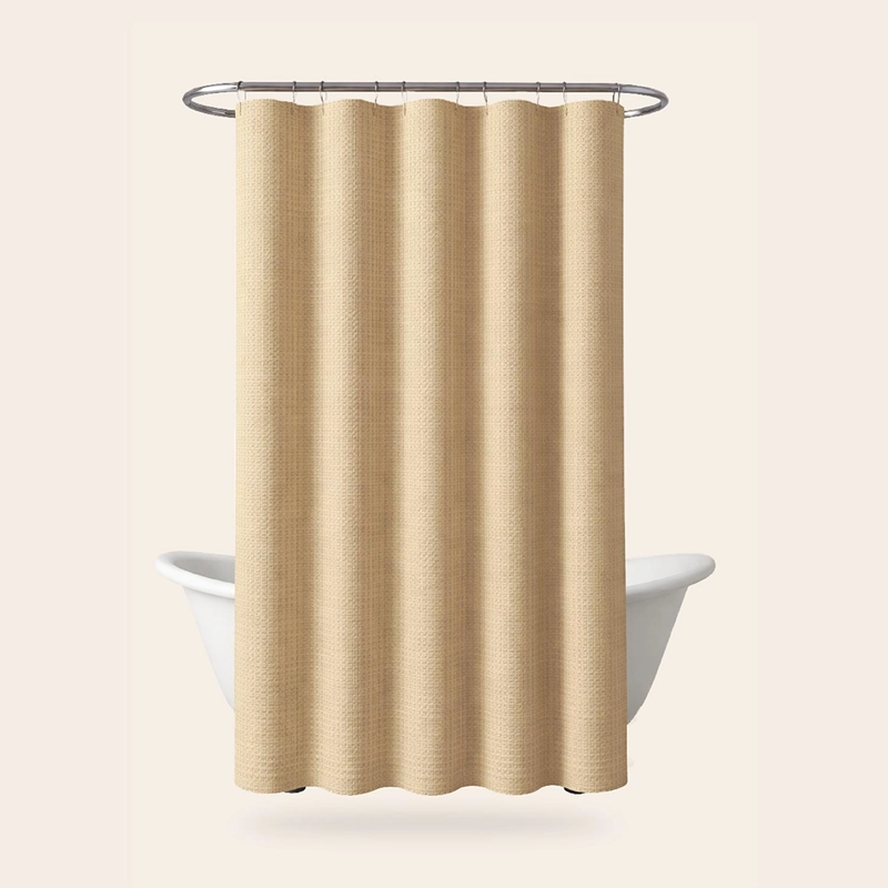 CORTINA DE BAÑO IMPERMEABLE TELA DUCHA +12 GANCHO PREMIUM AZ - 9