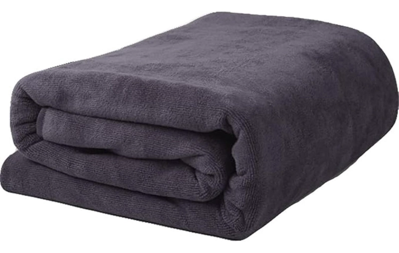SET DE 2 TOALLAS GRANDE DE BANO TOALLON 100 X 140 CM MICROFIBRA NEGRO - 1