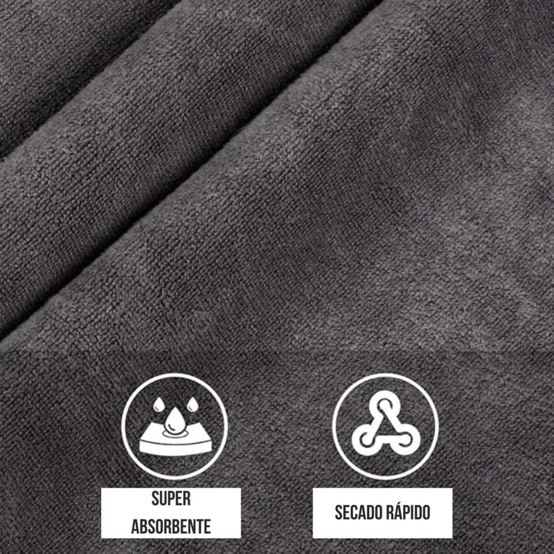 SET DE 2 TOALLAS GRANDE DE BANO TOALLON 100 X 140 CM MICROFIBRA NEGRO - 5
