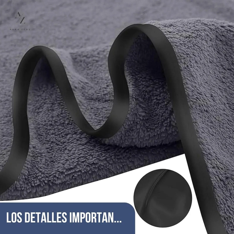 SET DE 2 TOALLAS GRANDE DE BANO TOALLON 100 X 140 CM MICROFIBRA NEGRO - 7
