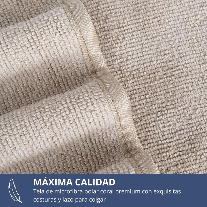 TOALLON GRANDE DE BANO NEGRO 100 X 140 CM MICROFIBRA PLAYA DE MANO BEIGE - 3