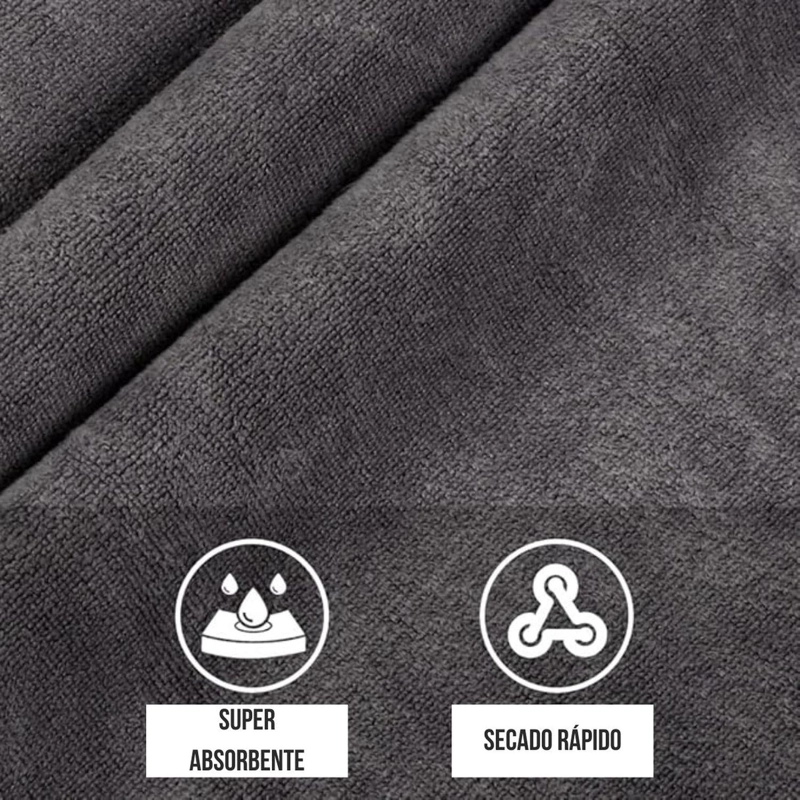 SET 2 TOALLAS GRANDE DE BANO TOALLON 100X140CM MICROFIBRA NEGRO - 5