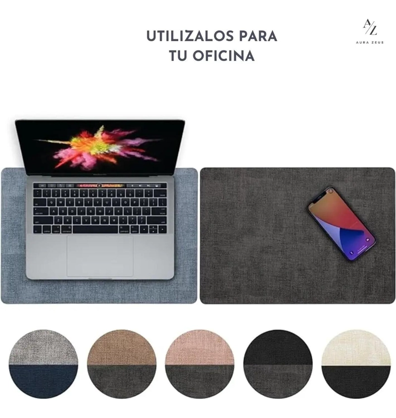 SET 4 POSAVASOS REDONDOS ANTIMANCHAS ECOCUERO MESA 2 EN 1 IR CELESTE - 6