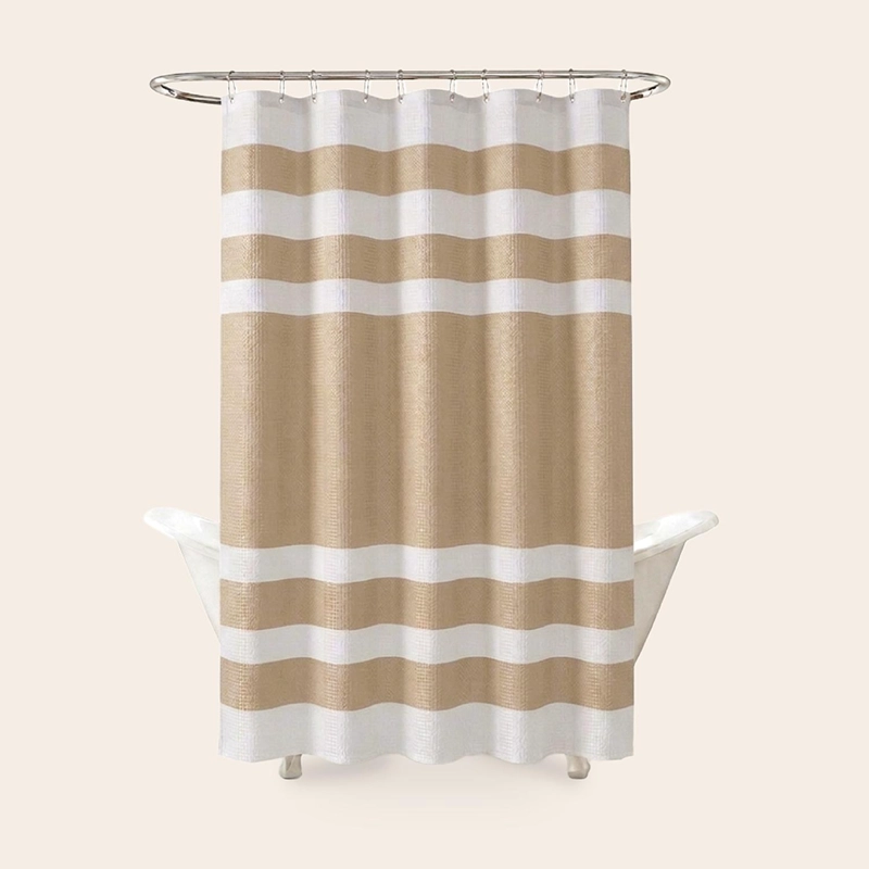 CORTINA DE BAÑO DISEÑO IMPERMEABLE TELA BANO + 12 GANCHOS AZ - 9