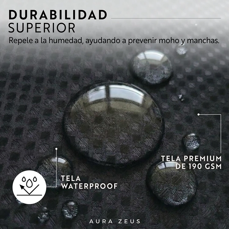 CORTINA DE BAÑO IMPERMEABLE TELA DUCHA +12 GANCHO PREMIUM AZ - 6