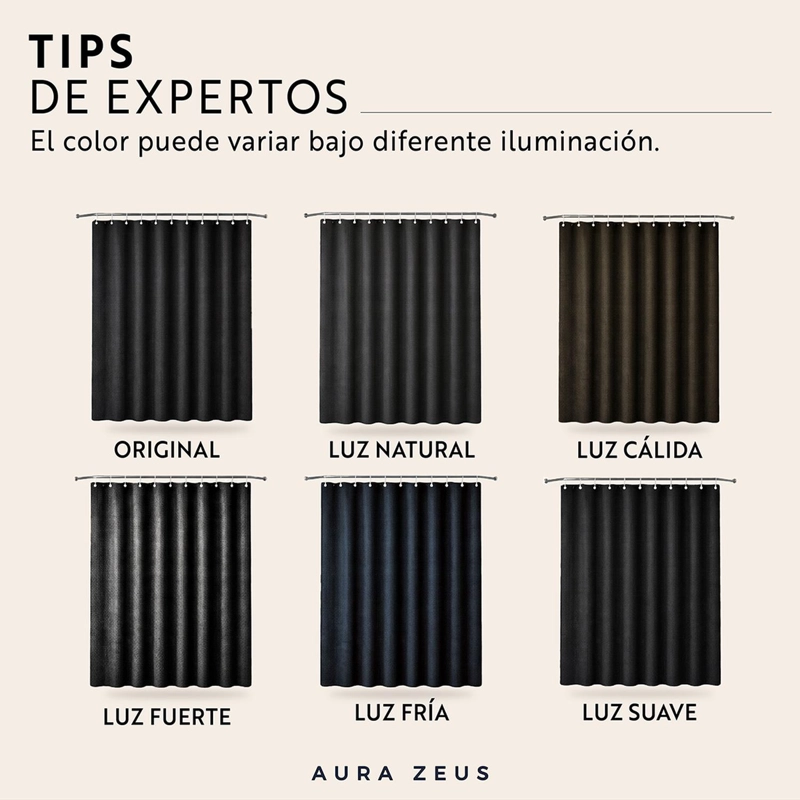 CORTINA DE BAÑO IMPERMEABLE TELA DUCHA +12 GANCHO PREMIUM AZ - 8