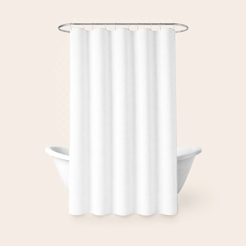 CORTINA DE BAÑO IMPERMEABLE TELA DUCHA +12 GANCHO PREMIUM AZ - 9