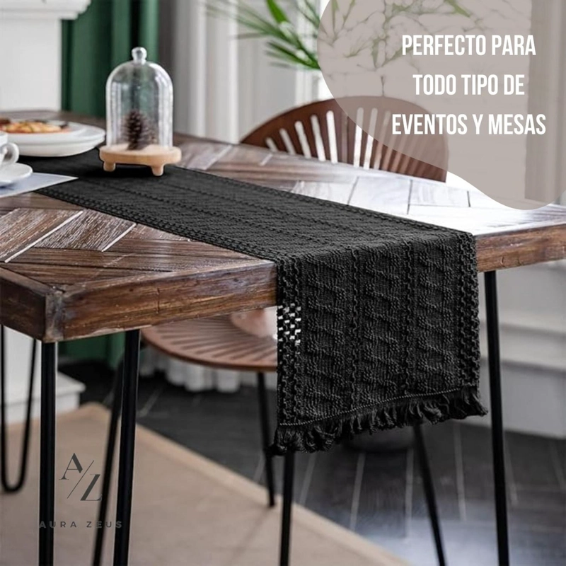 CAMINO DE MESA ALGODON YUTE ETNICO MANTEL DE CENTRO 180X30CM - 4