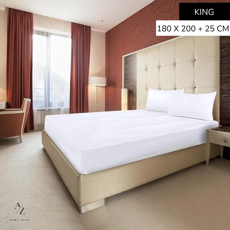 SABANAS BAJERA AJUSTABLE 1800 HILOS MICROFIBRA HOGAR ROPA CAMA ELASTICADA TAMANO KING BLANCO - 2
