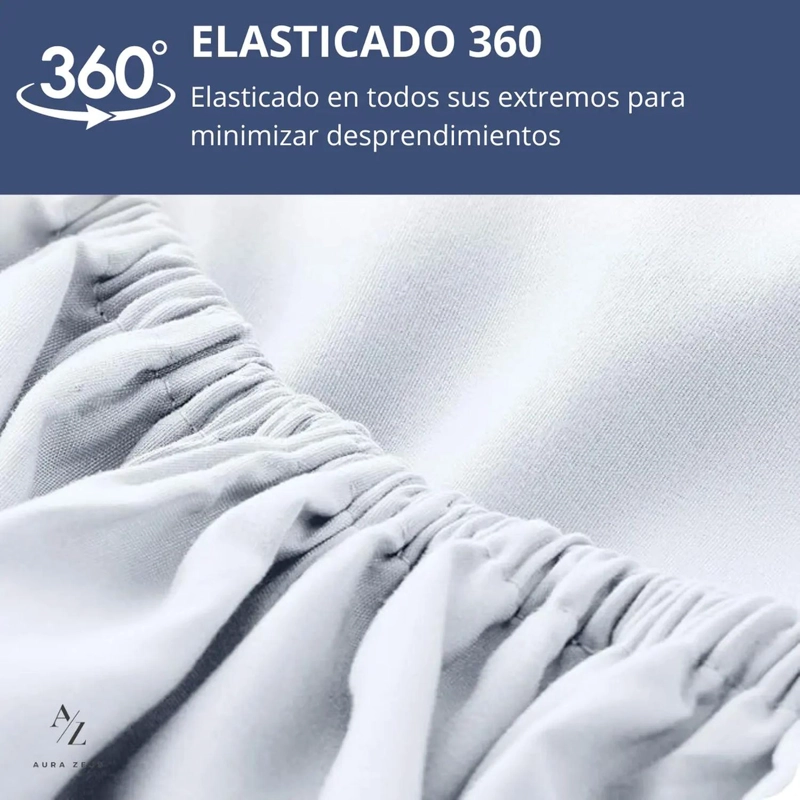 SABANAS BAJERA AJUSTABLE 1800 HILOS MICROFIBRA HOGAR ROPA CAMA ELASTICADA TAMANO KING BLANCO - 6