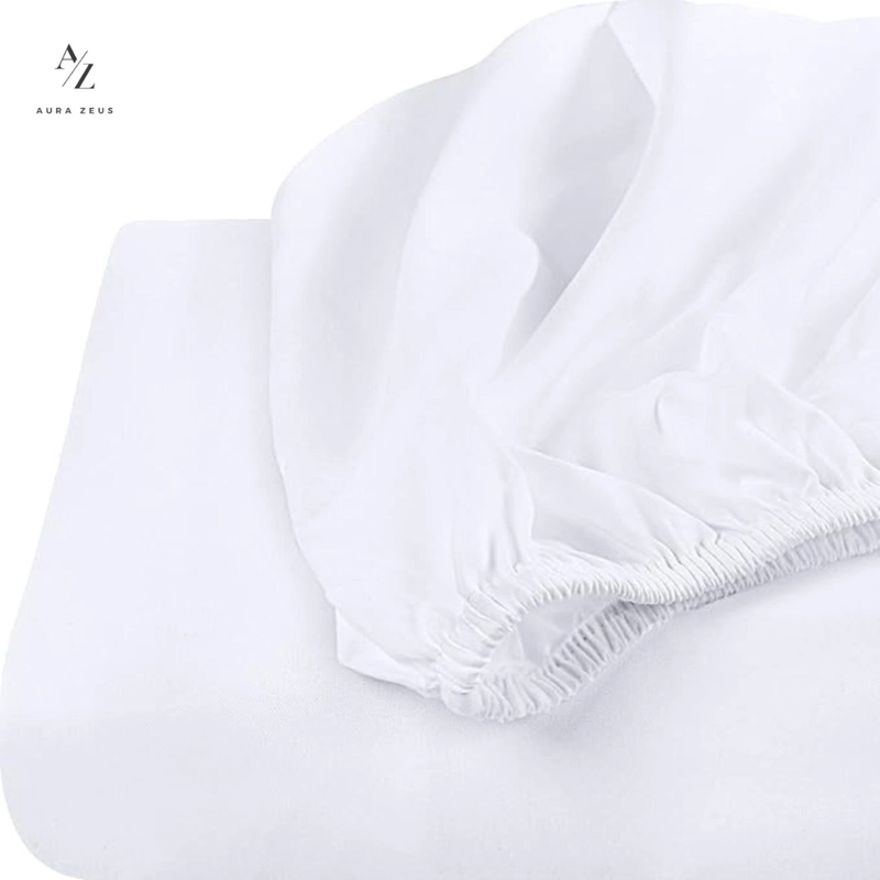 SABANAS BAJERA AJUSTABLE 1800 HILOS MICROFIBRA HOGAR ROPA CAMA ELASTICADA TAMANO KING BLANCO - 9