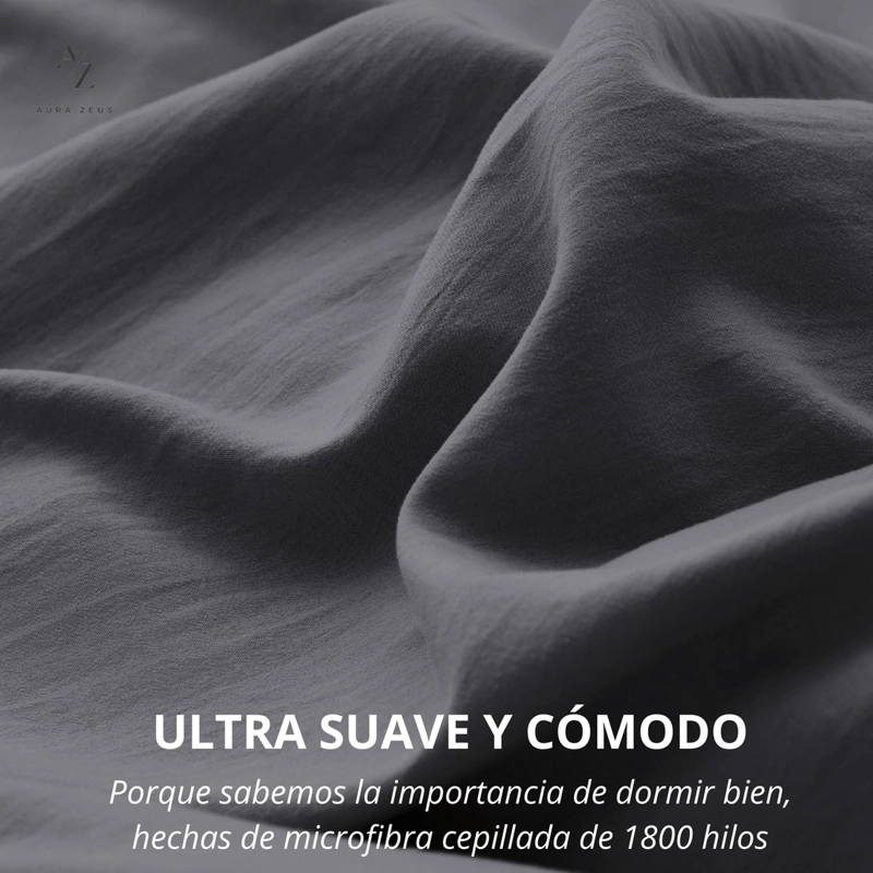 FUNDA PLUMON DUVET EDREDON 1800 HILOS MICROFIBRA SABANA AZ TAMAÑO 1.5 PLAZAS - 3