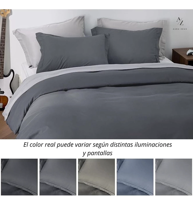 FUNDA PLUMON DUVET EDREDON 1800 HILOS MICROFIBRA SABANA AZ TAMAÑO 1.5 PLAZAS - 8