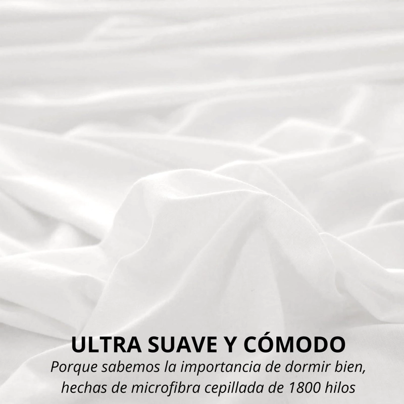JUEGO FUNDA PLUMON + SABANA BAJERA + FUNDA ALMOHADA HILOS AZ TAMAÑO 1.5 PLAZAS - 3