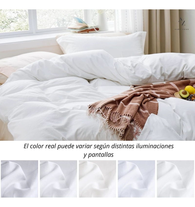 JUEGO FUNDA PLUMON + SABANA BAJERA + FUNDA ALMOHADA HILOS AZ TAMAÑO 1.5 PLAZAS - 8