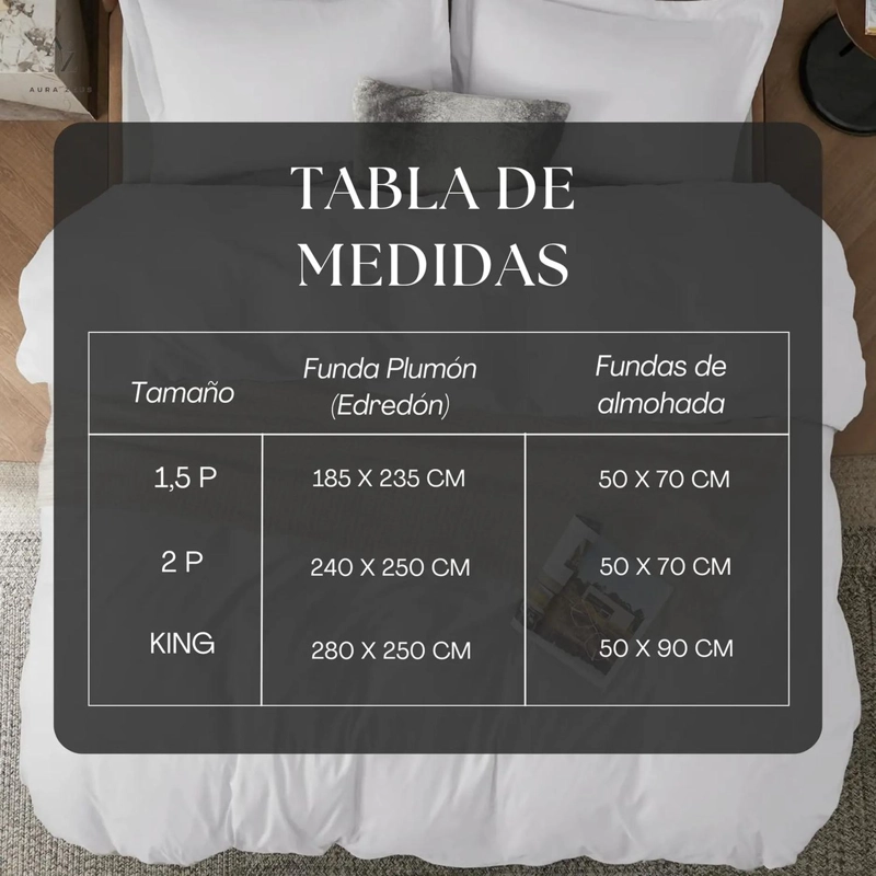 JUEGO FUNDA PLUMON + SABANA BAJERA + FUNDA ALMOHADA HILOS TAMANO 2 PLAZAS BLANCO - 6