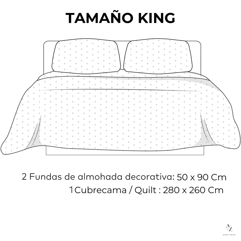 CUBRECAMA QUILT + FUNDAS DE ALMOHADA COBERTORES ACOLCHADO AZ - 7