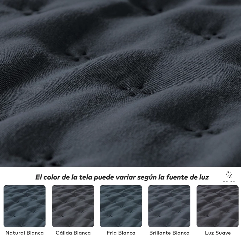 CUBRECAMA QUILT + FUNDAS DE ALMOHADA COBERTORES ACOLCHADO 1.5 PLAZAS GRIS - 7