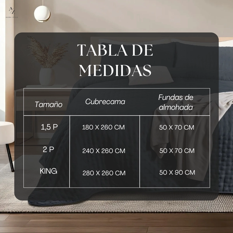 CUBRECAMA QUILT + FUNDAS DE ALMOHADA COBERTORES ACOLCHADO 1.5 PLAZAS GRIS - 8