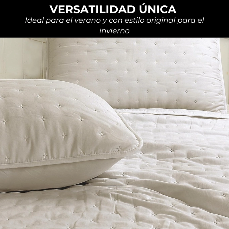 CUBRECAMA QUILT + FUNDAS DE ALMOHADA COBERTORES ACOLCHADO AZ - 4