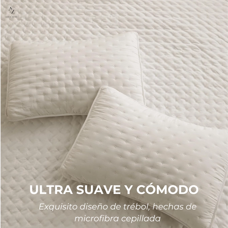 CUBRECAMA QUILT + FUNDAS DE ALMOHADA COBERTORES ACOLCHADO AZ - 5