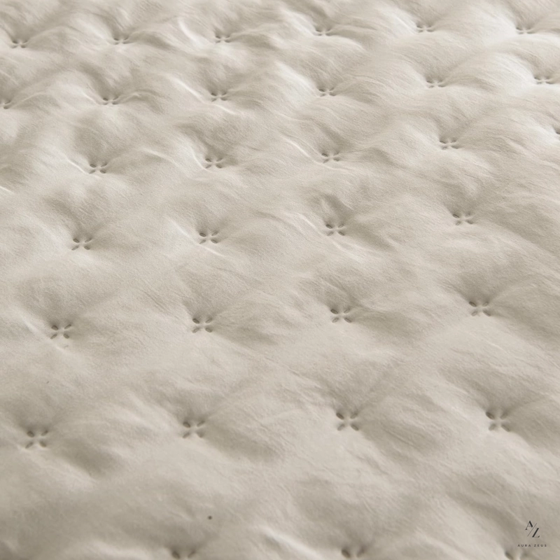 CUBRECAMA QUILT + FUNDAS DE ALMOHADA COBERTORES ACOLCHADO KING BEIGE BLANCO - 9