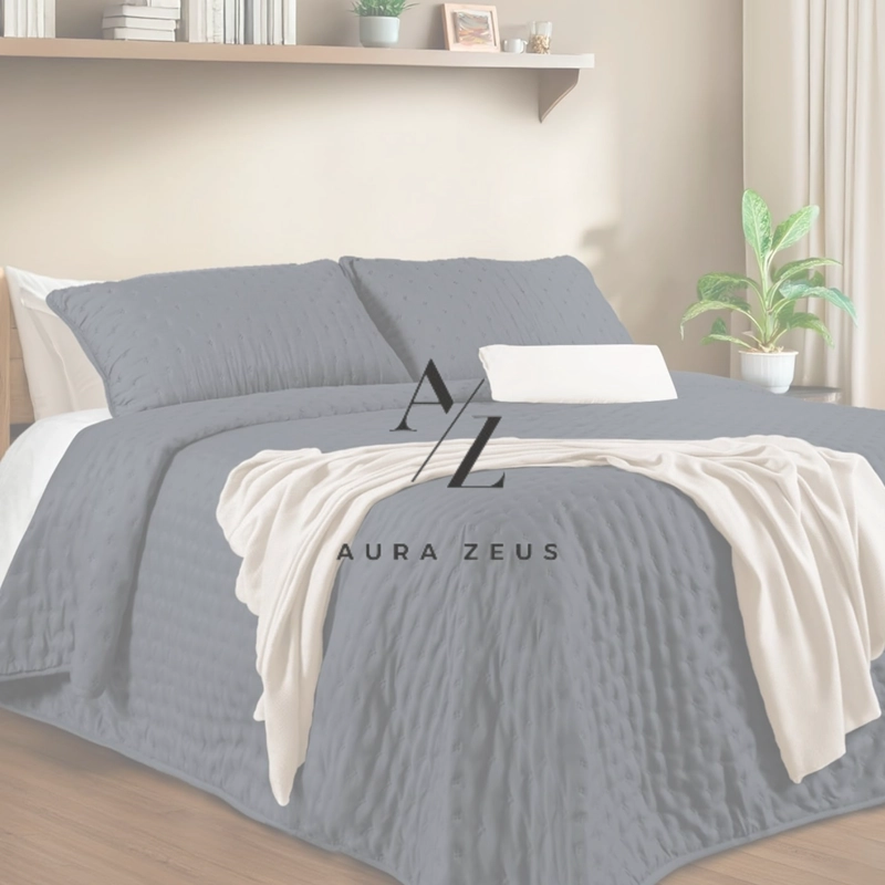 CUBRECAMA QUILT + FUNDAS DE ALMOHADA COBERTORES ACOLCHADO AZ - 2