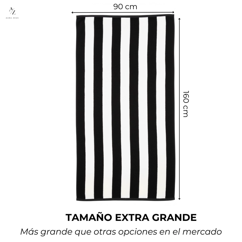 TOALLA MICROFIBRA PLAYA VIAJE 160X90 XL GIMNASIO GRANDE AZ - 2