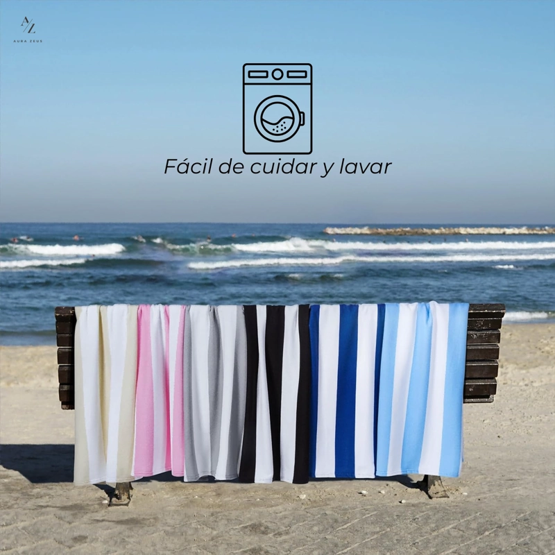 TOALLA MICROFIBRA PLAYA + BOLSO VIAJE 160 X 90 CM XL GIMNASIO GRANDE GRIS VERANO CAFE - 5