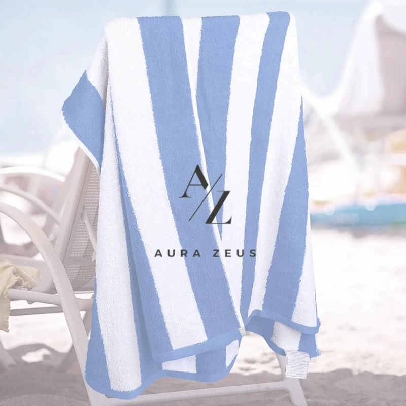 TOALLA DE PLAYA ALGODON 150X75 CM XL VIAJE GRANDE RAYADA AZ - 9